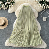 Classic Fashion Folding Wave Half-Dress French Sweet High-Waisted A-Shaped Skirt Mid-Long Folds Skirt