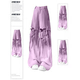 Fat Mm Dopamine Wearing Gradient Love Straps With Ripped Jeans Women's Large Size Loose Thin Broad Leg Pants