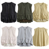 2025 Women's New Products Under The Wrinkled Vest Street Fashion Summer Loose Vest