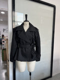 Casual Pure Color Belt Short Jacket 2025 Spring And Autumn New Jacket