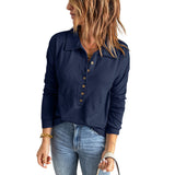 Solid Color Knitted Shirt Women's Single Buckle Collar Long Sleeves Loose Leisure Bottoming Top Autumn And Winter New
