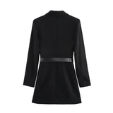 Spring 2025 New Women's Temperament Fashion Business With Belt Short Suit Dress
