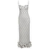 2025 Summer Women's New French Sexy Wave Point Sling Temperament High-End Waist Repair Dress