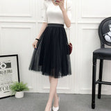 Net Yarn Skirt Women's Summer Long A Skirt High Waist 100 Folding Skirt 2025 Thin Soft Hanging Yarn Skirt