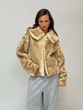 2025 Autumn And Winter New Temperament Collar Short-Term Warm Long-Sleeved Fur Coat Woman