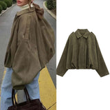 2025 Spring Pilot Jacket Bat Sleeve Zipper Loose Tuffen Jacket Women's Casual Jacket