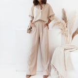 2025 Women's Casual Pure Color Lotus Leaf Side Shorts Shirt Fashion Set Women's Two-Piece