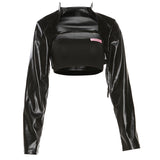 Autumn 2025 Women's New Fashion Trend On The Street With A Chest Vest Outside The PU Leather Suit