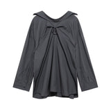 Women's Clothing 2025 Spring New Temperament Fashion Back Folding Loose Long-Sleeved Casual Shirt