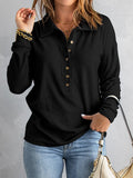 Solid Color Knitted Shirt Women's Single Buckle Collar Long Sleeves Loose Leisure Bottoming Top Autumn And Winter New