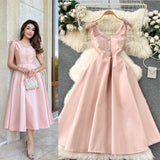 Light Luxury Banquet High-End Court Style Dress Temperament V Receive Waist Thin High-End Exquisite Dress