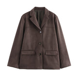 Z Women's New 2025 Fashion Free Single-Dbutton Casual Suit 1240775