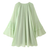 Autumn New Women's Dress In The Escape Princess Dress Gentle Chiffon Layer Lotus Leaf Side Dress