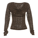 2025 Autumn And Winter New Women's Fashion Retro Hot Girls Collar Hole Printing Bottom Top