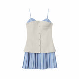 Z2025 Spring And Summer New Women's Fashion Sexy Silk Splicing Slinged Dress 2304165