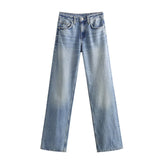 Mid-Rise Long Leisure New Autumn 2025 Wide-Legged Jeans Women's Clothing