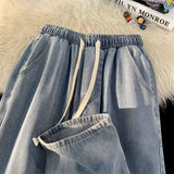Maillard Jeans Men's New Loose Trend High Street Retro Straight Trousers In Autumn