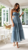 Women's Clothing 2025 New V-Neck Sleeveless Solid Color Splicing Large Swing Long Dress