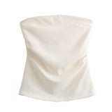 Summer Fashion Folded Women's New Trend Brag Vest Solid Color Bhise Repair Body Small Top