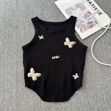 Small Man Body-In-Body Temperament Butterfly Short Sleeveless Vest Sling Female Summer Design Sense Niche Bottoming Shirt Top