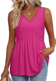 2025 New Women's Vest Flowing Lotus Leaf Side Top Women's Elegant Sleeveless V-Neck Doll Vest