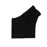 2025 Summer New Female Decoration Body Sexy Side Ribs Knitted Asymmetric Top