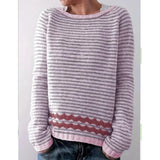New Sweater Women's Wish Hot Selling Round Collar Color Loose Fashion Knitted Shirt