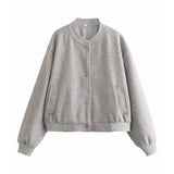 Women's Clothing 2025 Autumn And Winter New Women's Leisure Long-Sleeved Soft Short Bomber Jacket Jacket