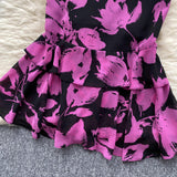 High-End Women's Dress 2025 New Design V-Neck Short-Sleeved Folding Body-Brepaired Hip Irregular Fishtail Skirt