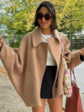 2025 Women's Autumn New Fashion Asymmetric Blending Short Loose Coat Coat