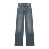 Spring 2025 New Women's Retro Casual High-Waist Wide-Legged Jeans Women