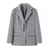 Women's Clothing 2025 Spring New Fashion Free Single Row Buckle Long Hair Suit Jacket