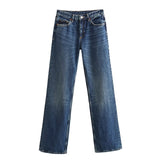 Mid-Rise Long Leisure New Autumn 2025 Wide-Legged Jeans Women's Clothing