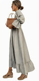 2025 Women's Spring/Summer Bubble Sleeve Dress Dress New Women's Dress