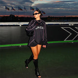 Women's Clothing 2025 Autumn New Fashion Street Hottie Letter Print Round Loose Top