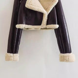 2025 Winter New Y2K Women's Collar Fur All-In-One Double-Sided Short Jacket Jacket