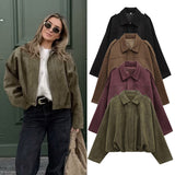 2025 Spring Pilot Jacket Bat Sleeve Zipper Loose Tuffen Jacket Women's Casual Jacket