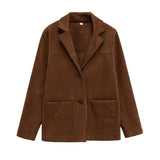 Women's 2025 New Velvet Texture Relaxed Casual Long-Sleeved Blazer