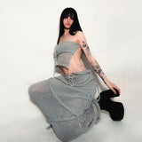 Spring 2025 Fashion Trend Women's New Breast-Wearing Body-Dectivable Knitting Small Vest