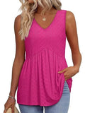 2025 New Women's Vest Flowing Lotus Leaf Side Top Women's Elegant Sleeveless V-Neck Doll Vest