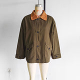 Autumn 2025 New Women's Retro Casual Clip Long-Sleeved Collage Splicing Buckle Jacket Jacket