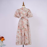 Summer Court Style High Design Feeling Heavy Industry Nail Drill Short Sleeve Single Buckle Dress + Sling
