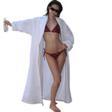 Fashion 2025 Summer New Women's Clothing Jennie The Same Sexy Hottie Hanging Neck Bikini Set
