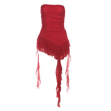 2025 Spring And Summer Women's New Fashion One-Word Shoulder Repair Leud Thrombochrome Bhise Small Vest