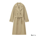 Z Feng 2025 New Fashion Temperament Female Assembly Belt Long Wind Coat 8372277