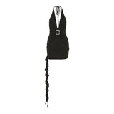 Spring 2025 Fashion Trend Women's New Sexy Hanging Neck Repair Body And Hip Dress