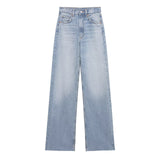 Fashion Classic Water Wash Jeans 2025 Spring High-Rise Straight Slack Trousers Women