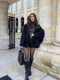 2025 Women's Autumn New Fashion Asymmetric Blending Short Loose Coat Coat