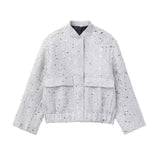 Autumn New Women's Street Personality Gold Beads Jacket Pocket Coat