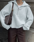 2025 New Retro Long-Sleeved Top Loose Design Sense V-Neck Collar Women's Knitwear Shirt